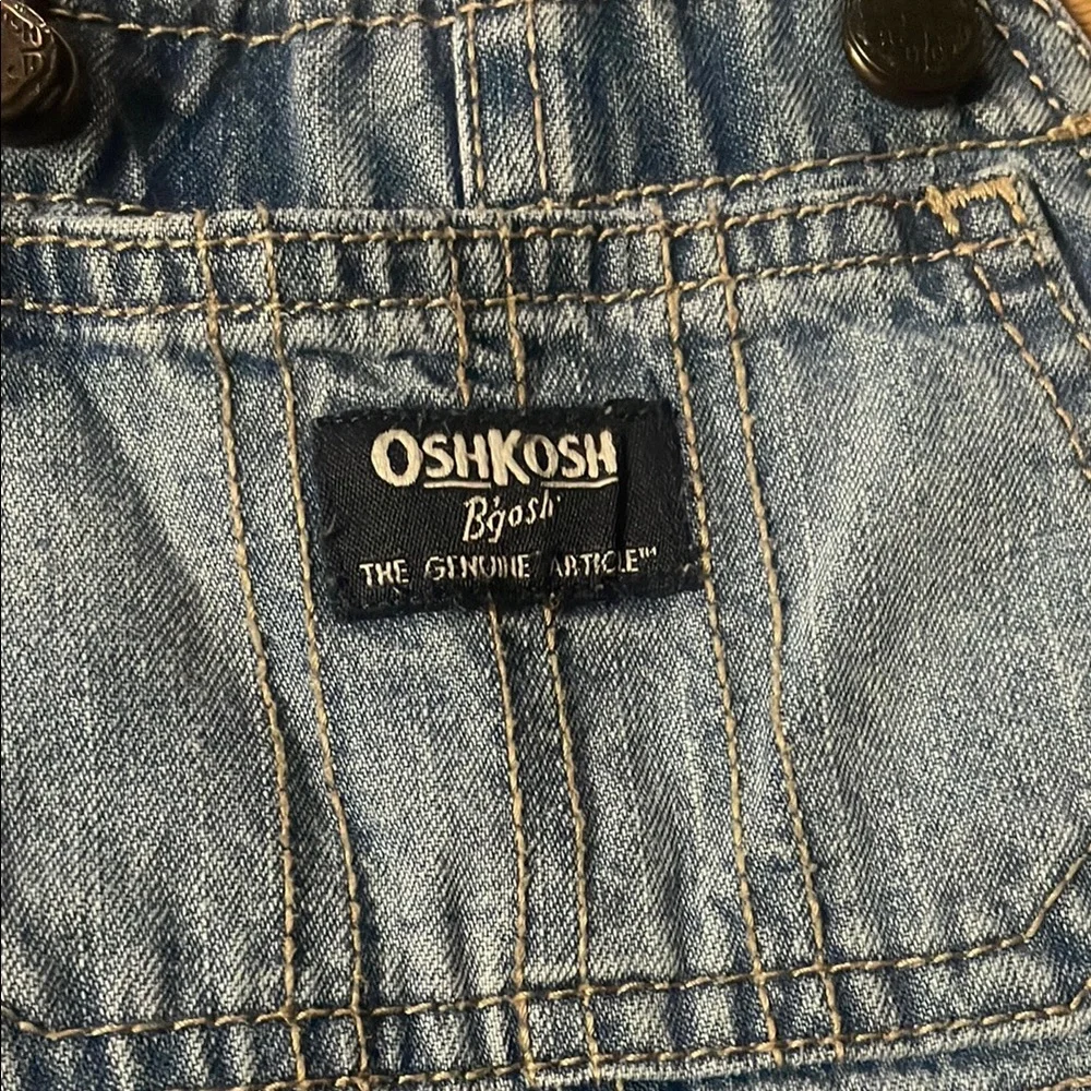 OshKosh B'gosh Blue Denim Short Overalls Casual Style, 6m